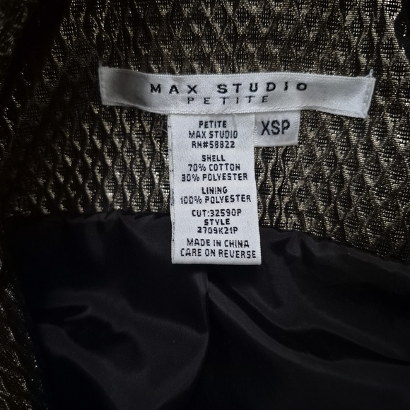 Gold Max Studio Metallic Blazer XS - Picture 7 of 7